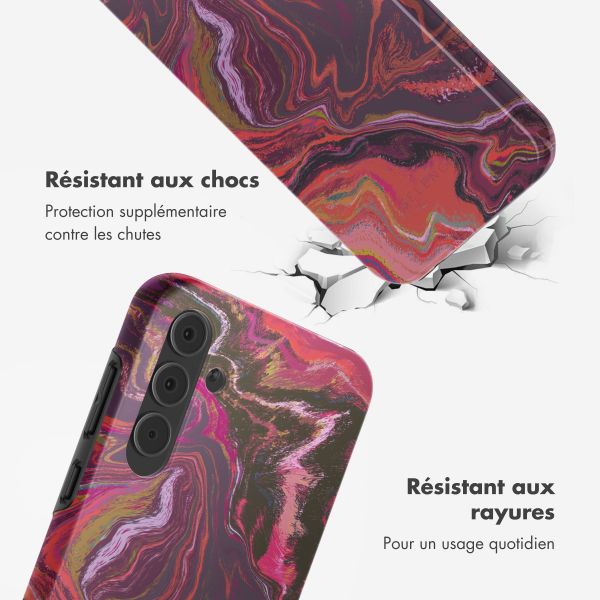 Selencia Coque arrière Vivid Tough Samsung Galaxy A55 - Marble Purple