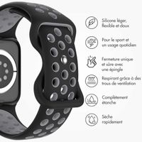 imoshion Bracelet sport⁺ Apple Watch Series 1 á 11 / SE / Ultra (44/45/46/49 mm) - Taille S/M - Black & Anthracite
