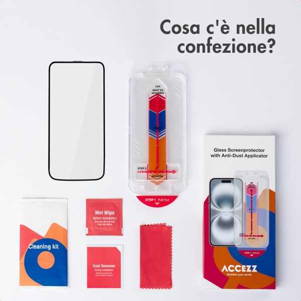 Accezz Protecteur d'écran en verre trempé + Applicateur Apple iPhone 15 Pro