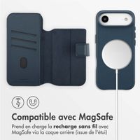 Accezz Étui de télephone portefeuille en cuir 2-en-1 avec MagSafe Apple iPhone Air - Nightfall Blue