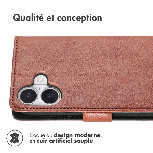 imoshion Étui de télephone portefeuille Apple iPhone 16 - Marron
