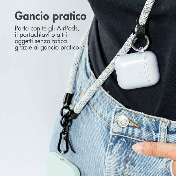 imoshion ﻿Cordon de téléphone universel taille unique - 10 mm d'épaisseur - Blanc / Noir