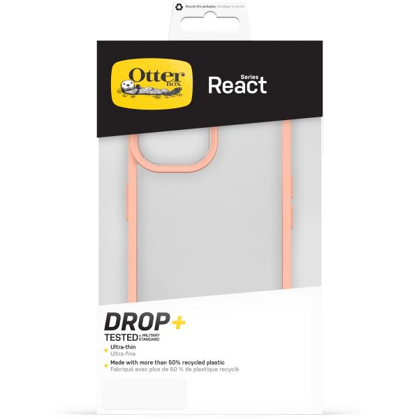 OtterBox Coque arrière React iPhone 15 - Transparent / Peach