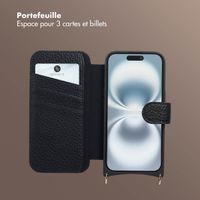 Selencia Étui Riva avec MagSafe et cordon de téléphone Apple iPhone 16 - Noir