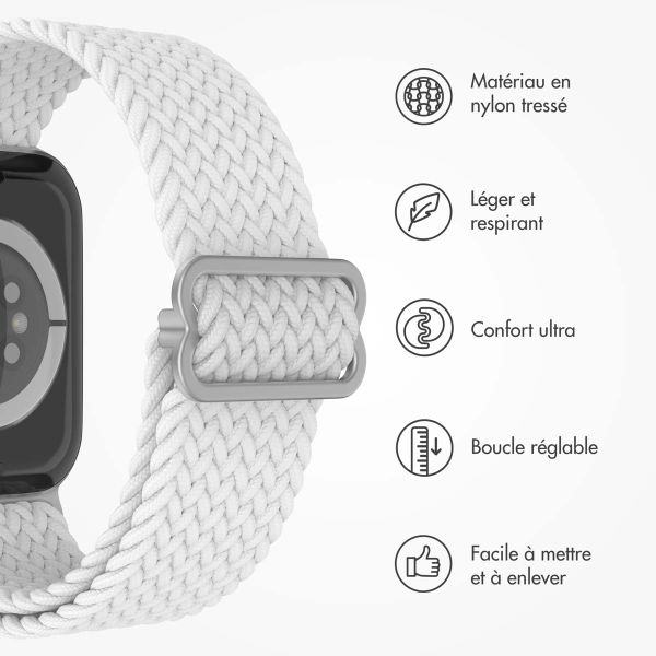 imoshion Bracelet tissé en nylon Apple Watch Series 1 á 9 / SE (38/40/41 mm) | Series 10 (42 mm) - Blanc