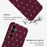 Selencia Coque arrière Vivid Samsung Galaxy S24 FE - Happy Dots Burgundy