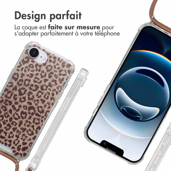 imoshion Coque Design avec cordon Apple iPhone 16e - Leopard Mood