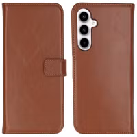 Selencia Étui portefeuille en cuir véritable Samsung Galaxy A35 - Marron clair