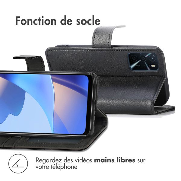 imoshion Étui de téléphone portefeuille Luxe Oppo A16(s) / A54s - Noir