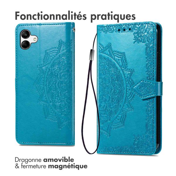 imoshion Etui de téléphone portefeuille Mandala Samsung Galaxy A04 - Turquoise