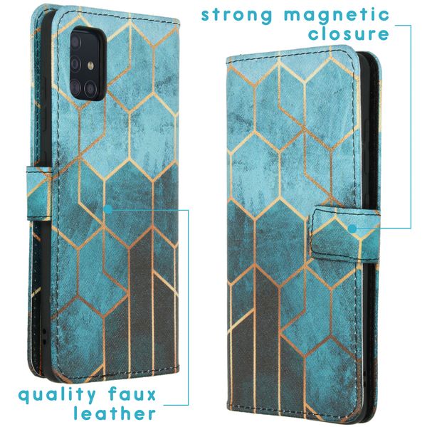 imoshion Coque silicone design Samsung Galaxy A51 - Green Honeycomb