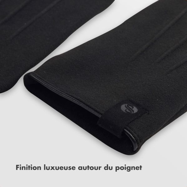 Selencia Gants Tactiles Effet Daim - Homme - Taille L - Noir