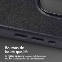 Accezz Coque arrière en cuir avec MagSafe Apple iPhone 15 Pro - Onyx Black