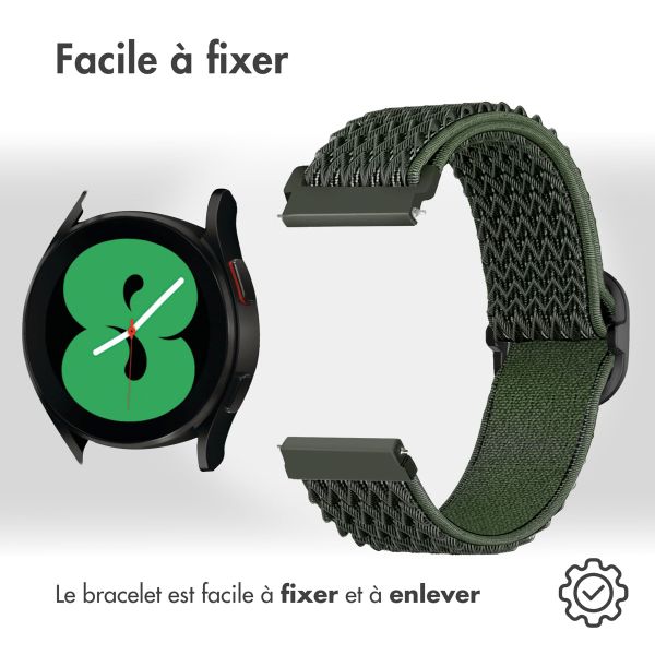 imoshion Bracelet élastique en nylon Samsung Galaxy Watch 7 40/44 mm - Vert foncé