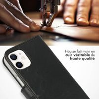 Selencia Étui de téléphone portefeuille en cuir véritable Apple iPhone 12 Mini