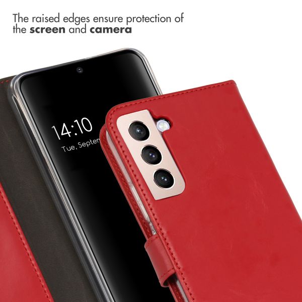 Selencia Étui de téléphone portefeuille en cuir véritable Samsung Galaxy S22 Plus - Rouge