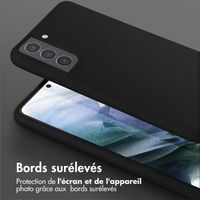 Selencia Coque silicone avec cordon amovible Samsung Galaxy S21 - Noir