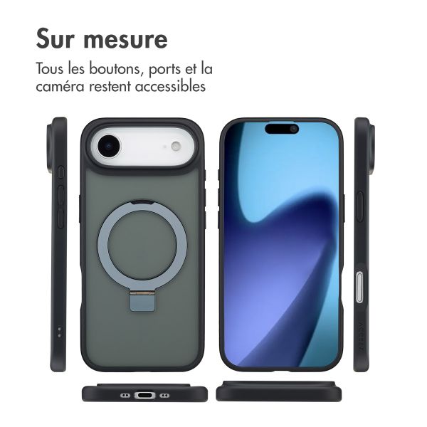 Accezz Coque Ring Stand avec MagSafe Apple iPhone Air - Noir