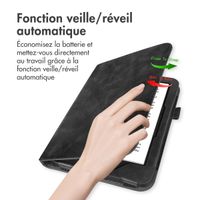 imoshion Étui de liseuse portefeuille avec strap et support Kobo Clara HD - Noir