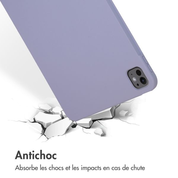 Accezz Coque Liquid Silicone avec porte-stylet Apple iPad Pro 11 (2025) M5 / (2024) M4 - Lila