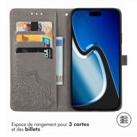 imoshion Etui de télephone Mandala Apple iPhone 15 - Gris