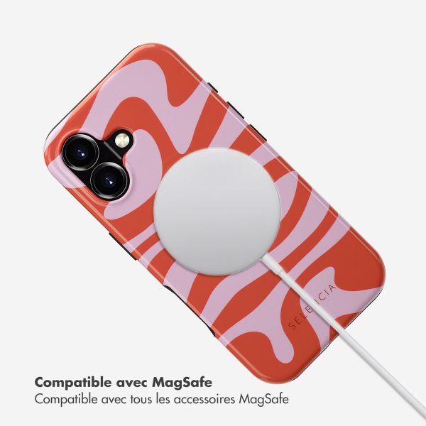 Selencia Coque arrière Vivid Tough avec MagSafe iPhone 16 - Dream Swirl Pink