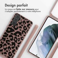 imoshion Coque design en silicone avec cordon Samsung Galaxy S21 Plus - Animal Pink