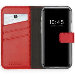 Selencia Étui portefeuille en cuir véritable Apple iPhone 12 Mini - Rouge