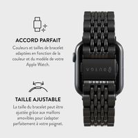 Burga Bracelet en acier Apple Watch Series 1 á 10 / SE / Ultra (2) (44/45/46/49 mm) - Chic Royal - Noir