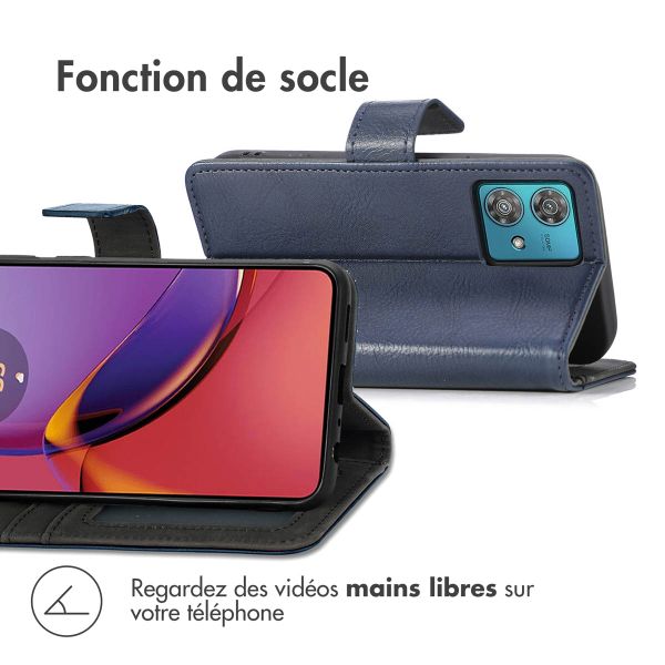 imoshion Étui de téléphone portefeuille Luxe Motorola Moto G84 - Bleu foncé