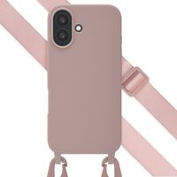 Selencia Coque silicone avec cordon amovible iPhone 16 - Sand Pink