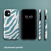 Selencia Coque arrière Vivid Tough iPhone 11 - Colorful Zebra Pine Blue