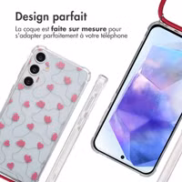 imoshion Coque Design avec cordon Samsung Galaxy A55 - Dusty Rose Connected Hearts