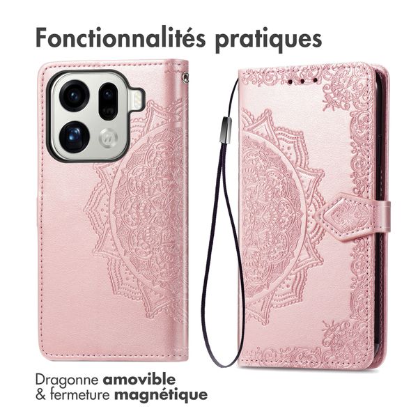 imoshion Etui de télephone Mandala Oppo Find X9 Pro - Rose Doré