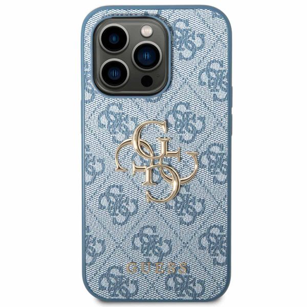 Guess Coque 4G Metal Logo Backcover iPhone 14 Pro Max - Bleu