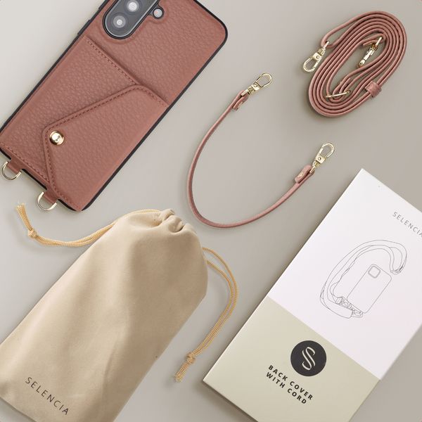 Selencia Coque de télephone Sera avec cordon et porte-cartes enveloppe Samsung Galaxy A37 (5G) - Old Pink