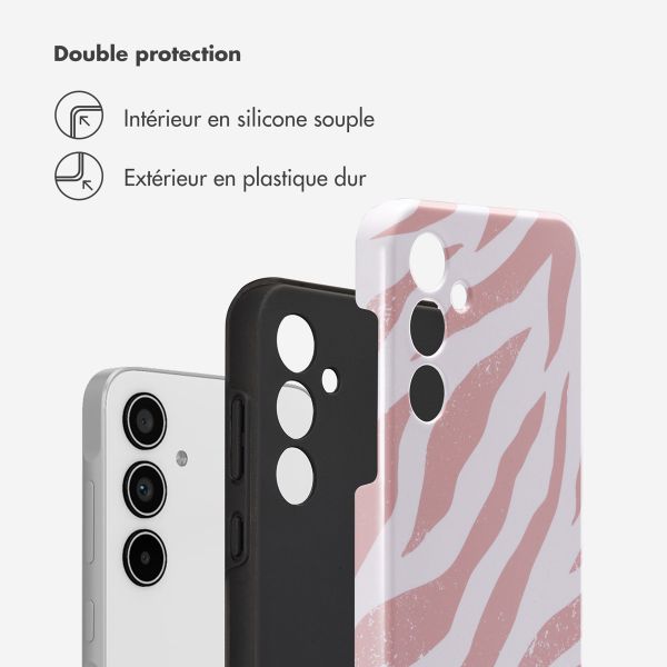 Selencia Coque arrière Vivid Samsung Galaxy A35 - Colorful Zebra Old Pink