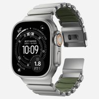 Nomad Bracelet Stratos Apple Watch | 44/45/46/49 mm - Forest Green / Natural Titanium
