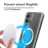 imoshion Coque arrière transparente Pailletée avec MagSafe Samsung Galaxy S24 - Argent