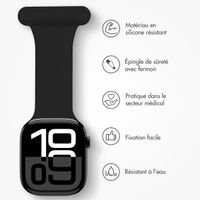 imoshion Bracelet infirmier en silicone Apple Watch Series 1 t/m 9 / SE (38/40/41 mm) | Series 10 / 11 (42 mm) - Noir