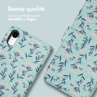 imoshion Étui de télephone portefeuille Design Apple iPhone Xr - Blue Flowers