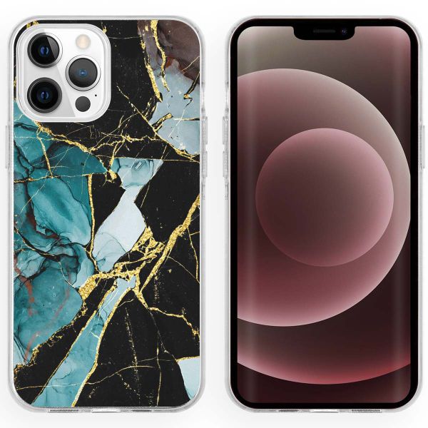 imoshion Coque Design Apple iPhone 13 Pro Max - Marble - Bleu