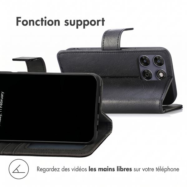 imoshion Étui de télephone portefeuille de luxe Motorola Moto G77 - Noir