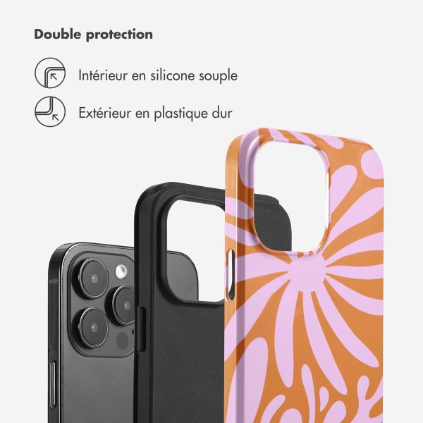 Selencia Coque arrière Vivid Tough iPhone 14 Pro Max - Modern Bloom Pink