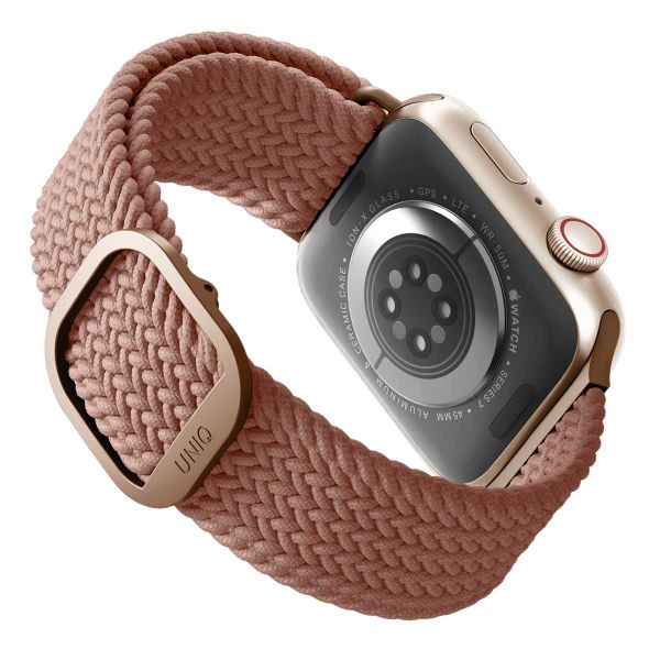 Uniq Bracelet tressé Aspen Apple Watch Series 1 á 10 / SE / Ultra (2) (44/45/46/49 mm) - Rose Pamplemousse