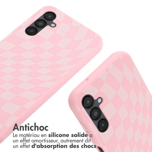 imoshion Coque design en silicone avec cordon Samsung Galaxy A14 (5G/4G) - Retro Pink