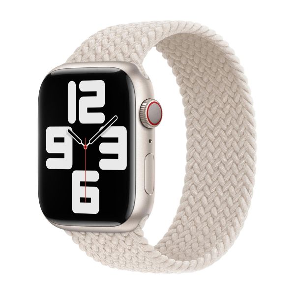 Apple Bracelet Solo tressé Apple Watch | 44/45/46/49 mm - Taille 9 - Starlight