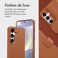 Accezz Étui de téléphone portefeuille en cuir 2-en-1 avec MagSafe Samsung Galaxy S25 Plus - Sienna Brown