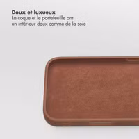 Selencia Étui portefeuille amovible Olyn avec MagSafe Apple iPhone 16 Pro - Marron