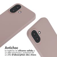 imoshion Coque en silicone avec cordon Apple iPhone 16 - Sand Pink